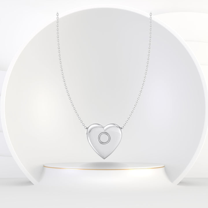 Valentine - Heart Shaped Custom Initial Engraved Pendant Necklace