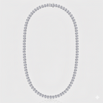 Bezel Set Emerald Shape Natural Diamond Tennis Necklace RwG2