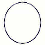 Bezel Set Natural Blue Sapphire Tennis Necklace WG