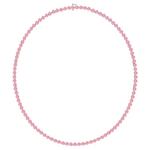 Bezel Set Natural Pink Sapphire Tennis Necklace WG