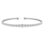 Bezel Set Graduated Natural Diamond Tennis Bracelet WG