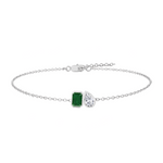 WG Green Emerald & Pear Diamond Bracelet front view 2