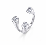 Round Shape Natural Diamond Constellation Trinity Ring WG