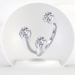 Round Shape Natural Diamond Constellation Trinity Ring