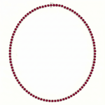 Bezel Set Natural Red Ruby Tennis Necklace WG