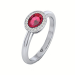 Natural Oval Shape Red Ruby Halo Engagement Ring WG 2