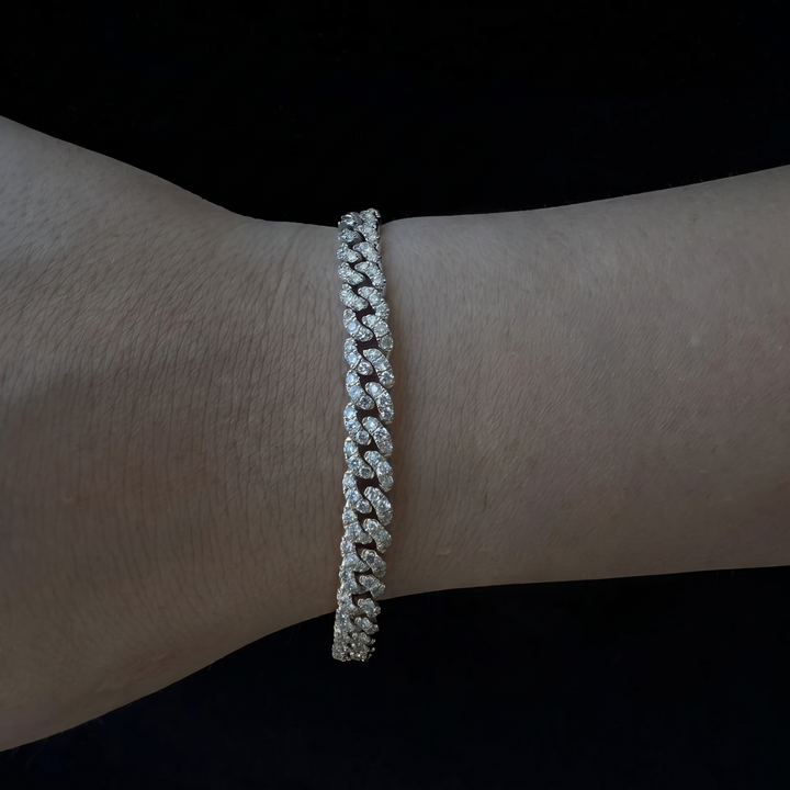 3CT Natural Diamond Cuban Link Bracelet ( 5.5mm )