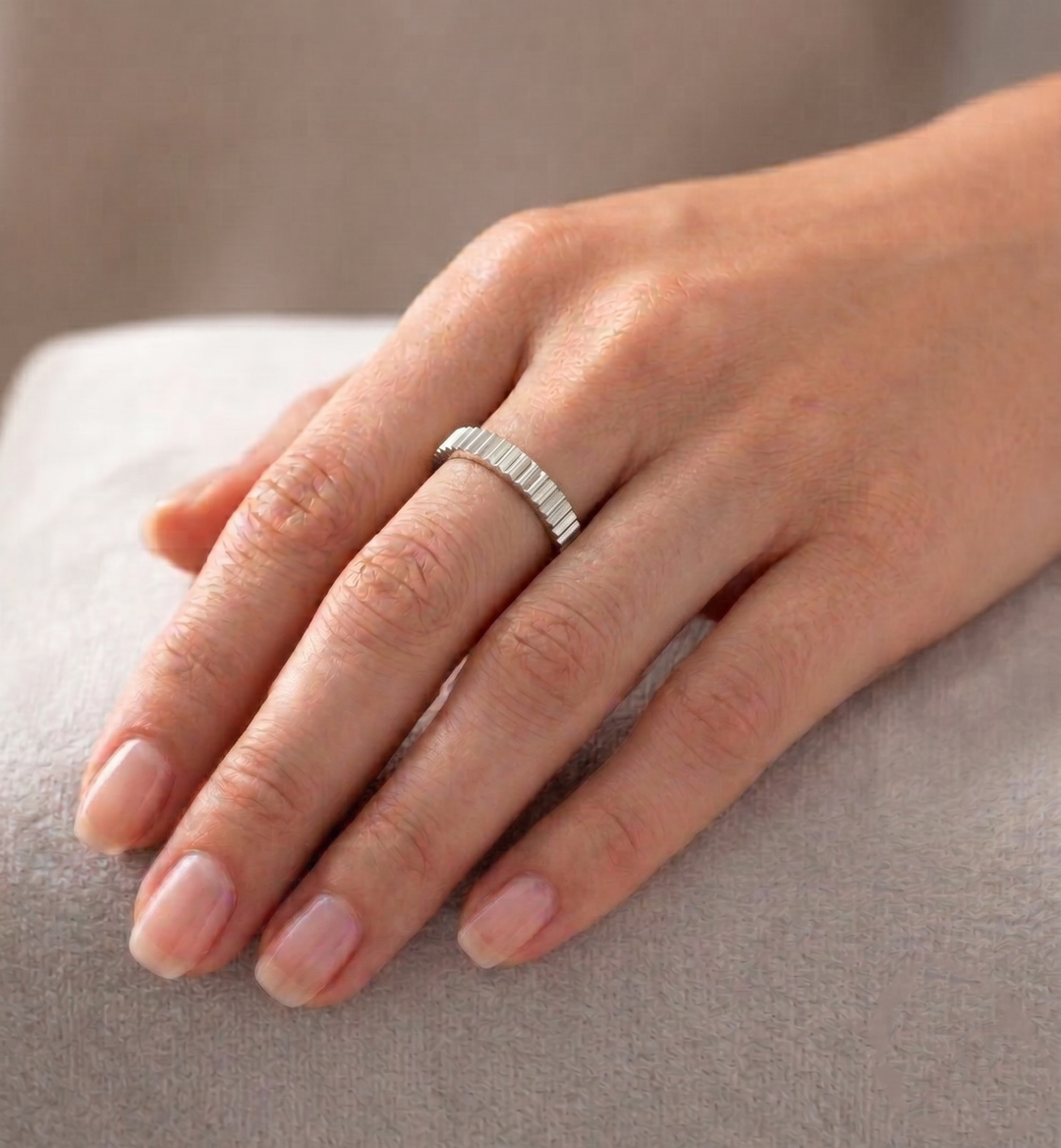 Franco - Unisex 2mm Fluted Gold Band