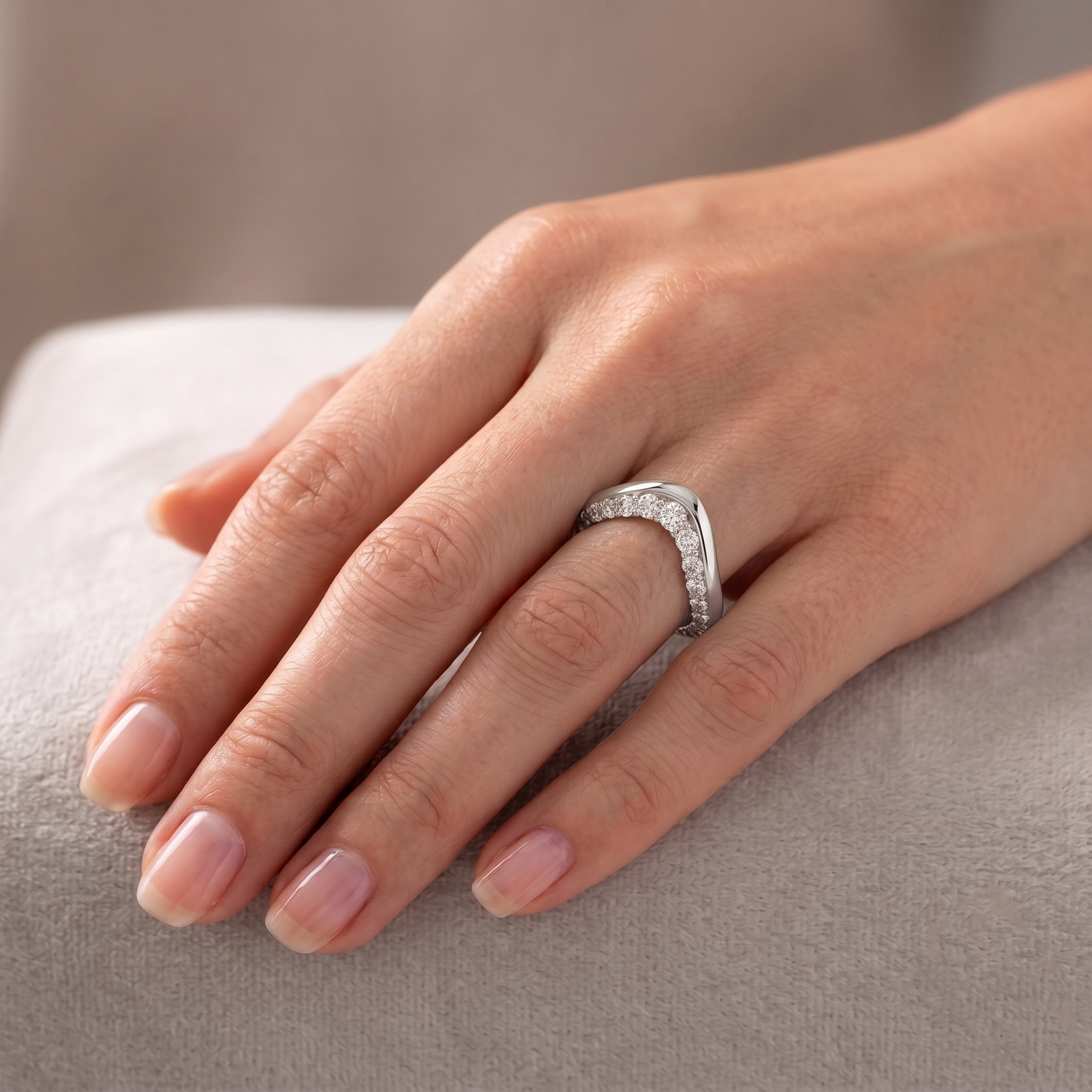 Natural Diamond Invisible Halo Eternity Band