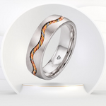 Braided Rope Tri-Color Inset Men's Solid Gold Band
