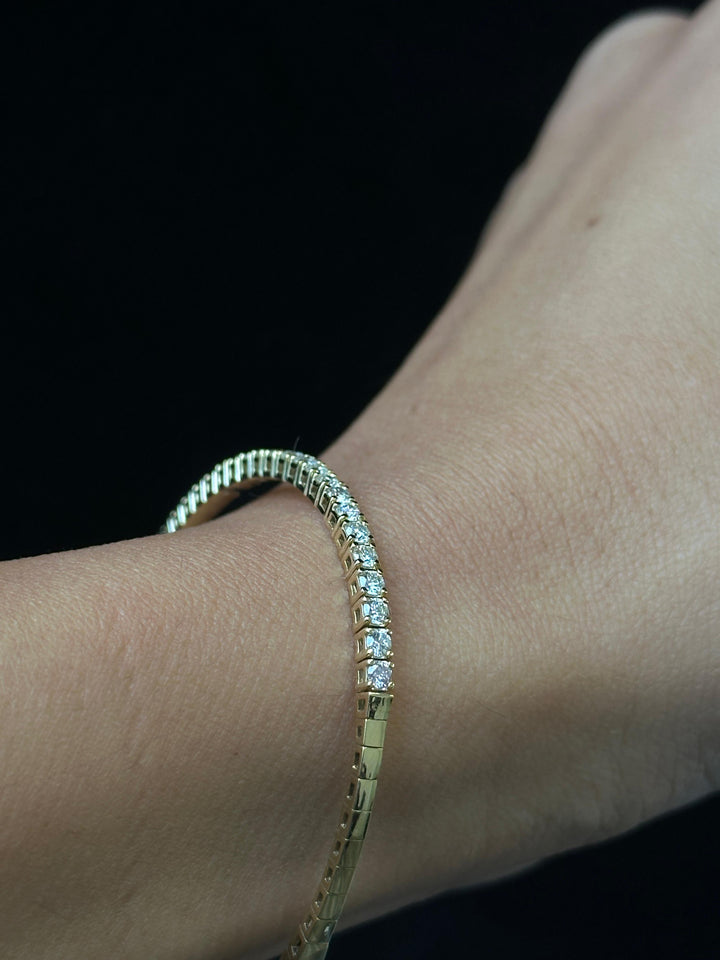 Deal of the Month - 1.50CT Flexible Natural Diamond Bangle in 14K Solid Gold