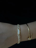 Natural diamond Cuban link bracelet 18K solid gold