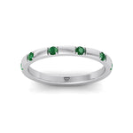 Natural Green Emerald Promise Band-0.65CT-14K-18K-White Gold