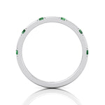 Natural Green Emerald Promise Band-0.65CT-14K-White Gold