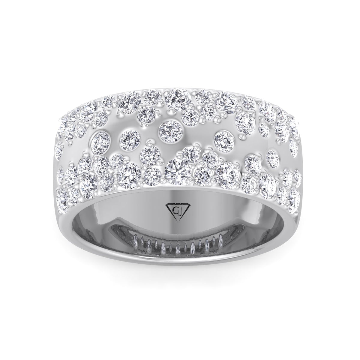 Cellini - Wide Natural Diamond Cigar Band - Gem Jewelers Co