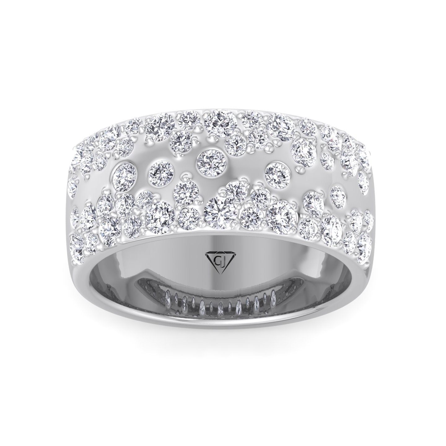 Cellini - Wide Natural Diamond Cigar Band - Gem Jewelers Co