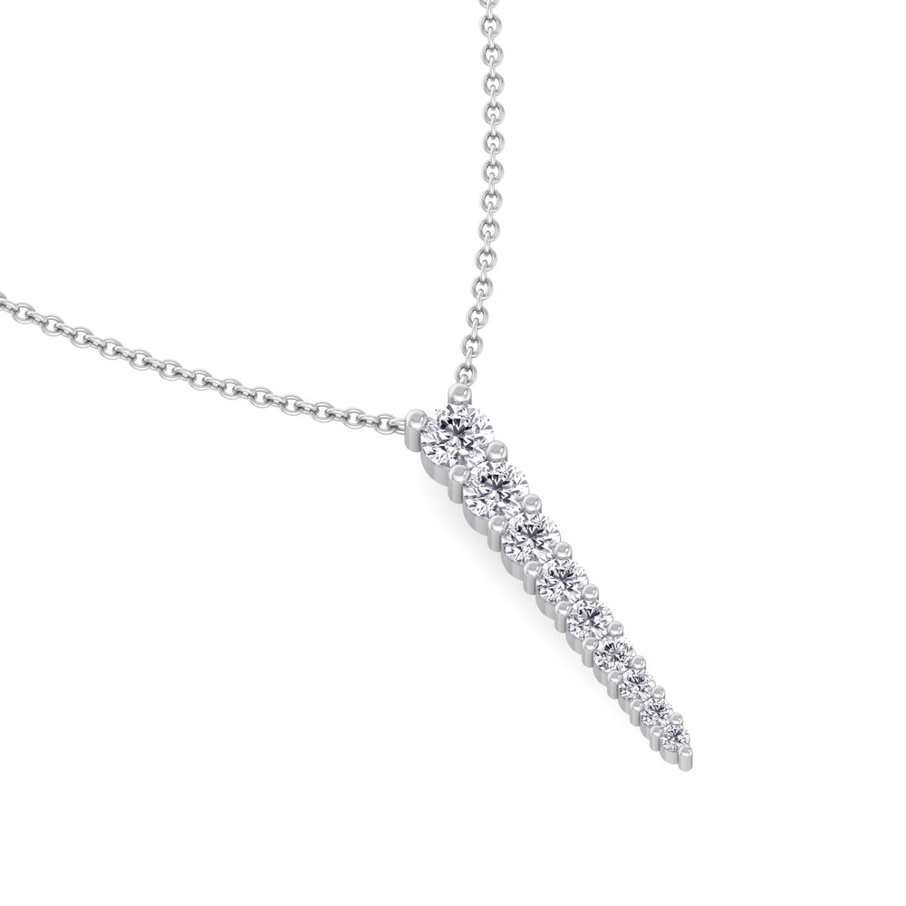 Graduated Natural Diamond Drop Pendant White Gold 14K 18K