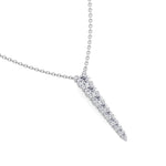Graduated Natural Diamond Drop Pendant White Gold 14K 18K