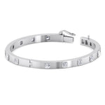 Milly - Asscher Cut Bezel Set Natural Diamond Bangle - Gem Jewelers Co