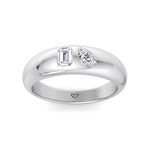 Verdiana - Toi et Moi Domed Bezel Set Diamond Ring - Gem Jewelers Co