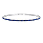 Aurora - Flexible Natural Blue Sapphire Bangle in 14K Solid Gold - Gem Jewelers Co