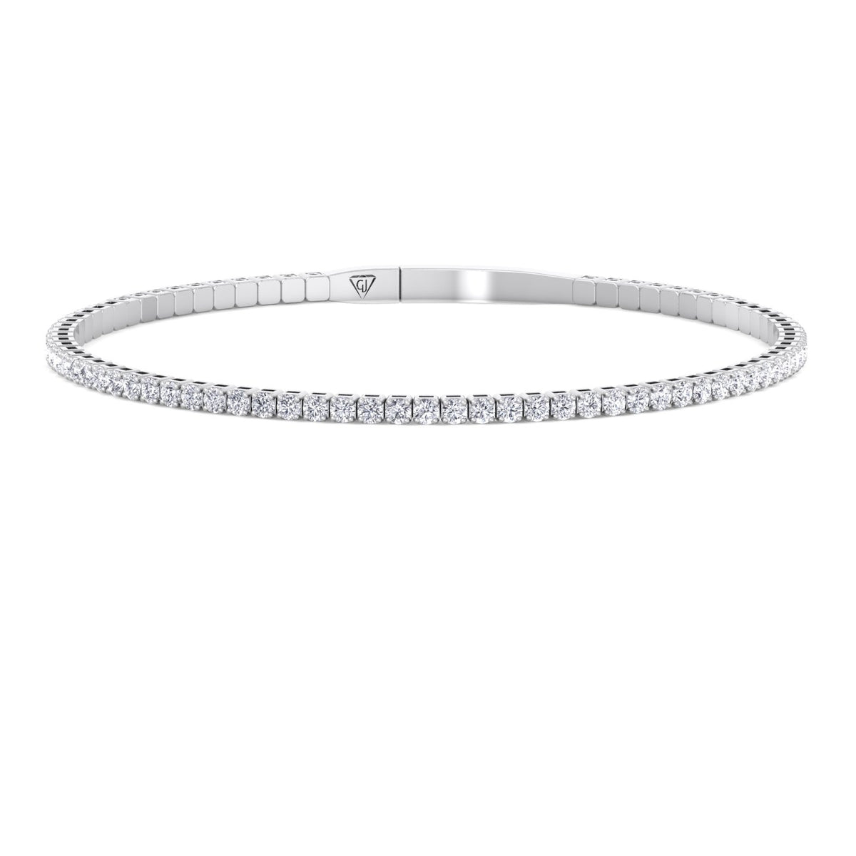 Gift Set - 1CTW Round Cut Diamond Eternity Band & 1CT Flexible Diamond Bangle in 14k Solid Gold - Gem Jewelers Co