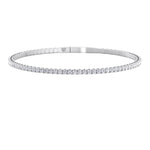 Gift Set - 1CTW Round Cut Diamond Eternity Band & 1CT Flexible Diamond Bangle in 14k Solid Gold - Gem Jewelers Co
