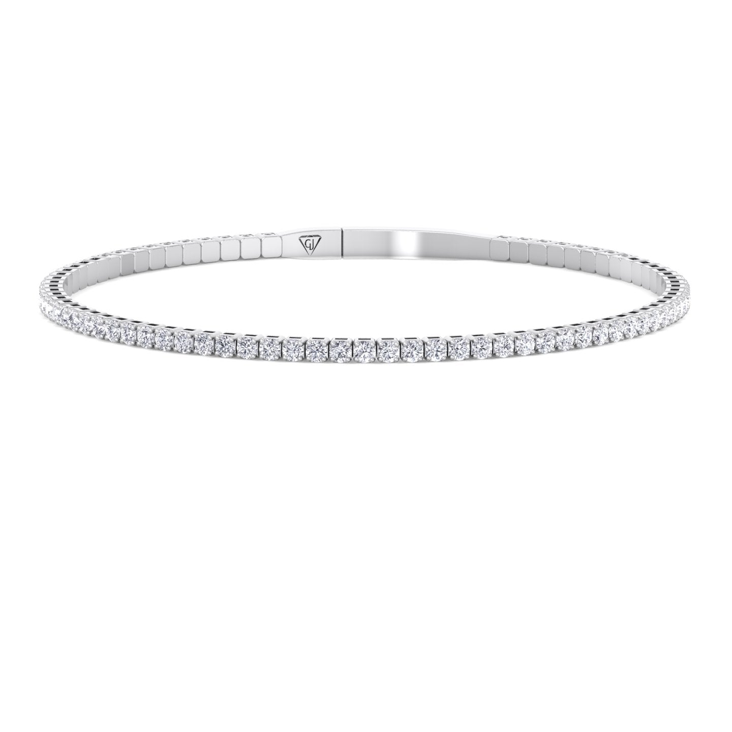 Gift Set - 1CTW Round Cut Diamond Eternity Band & 1CT Flexible Diamond Bangle in 14k Solid Gold - Gem Jewelers Co