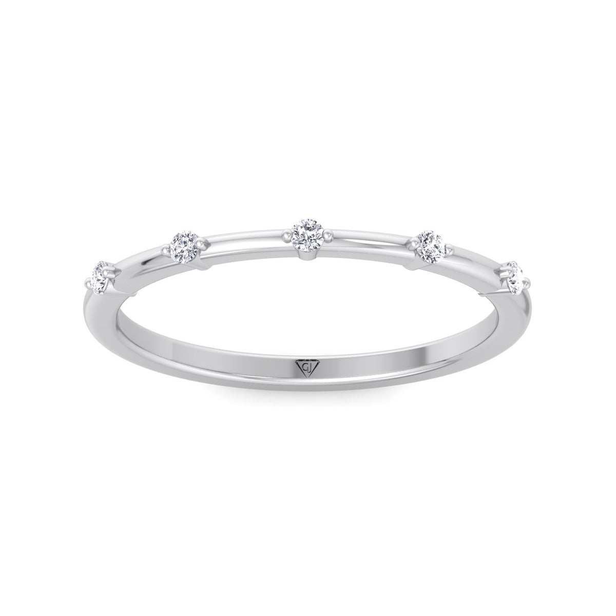 Myra - 5 Stone Round Diamond Dainty Ring Single Prong - Gem Jewelers Co