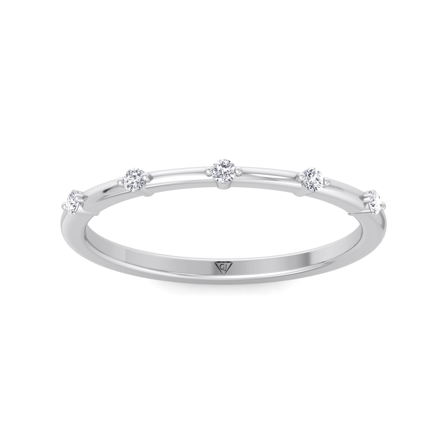 Myra - 5 Stone Round Diamond Dainty Ring Single Prong - Gem Jewelers Co