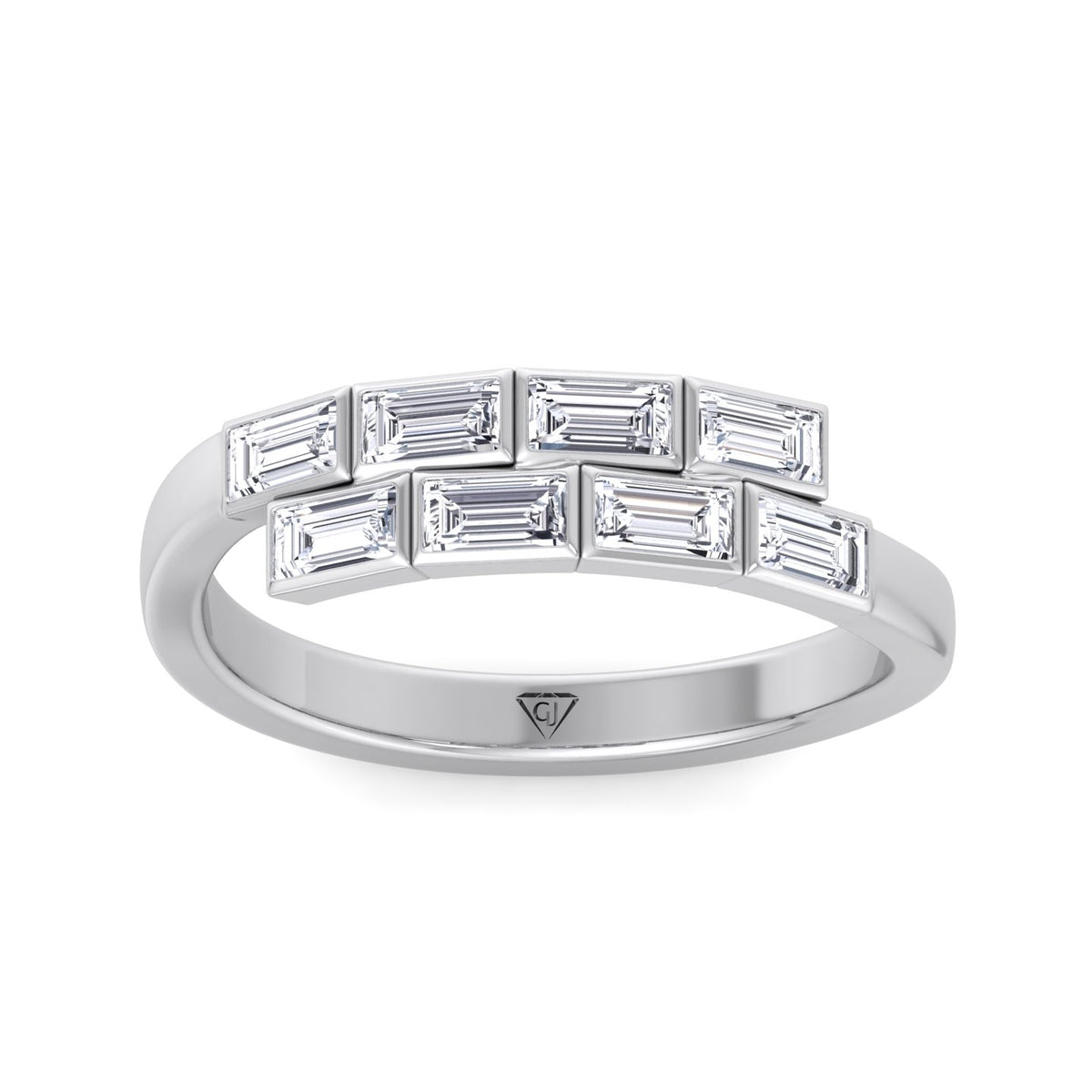Giselli - Baguette Shape Bezel Setting Diamond Wrap Ring - Gem Jewelers Co