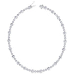 Alternating Size Bezel Set Natural Diamond Tennis Necklace White Gold 14K 18K