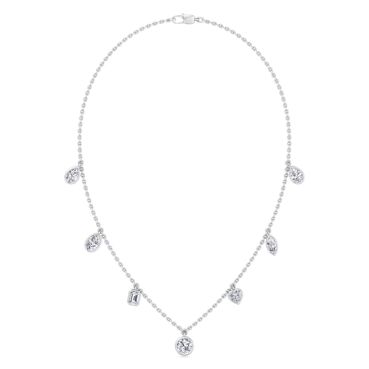 Multi Shape Diamonds By The Yard Necklace ( 1.10CT T.W )