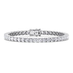 4-prong natural diamond tennis bracelet 14K white gold