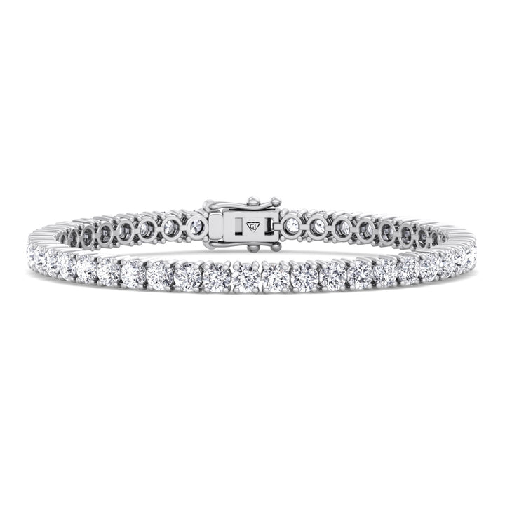 4 Prong Natural Diamond Tennis Bracelet ( Square Box Setting ) 14K Solid Gold