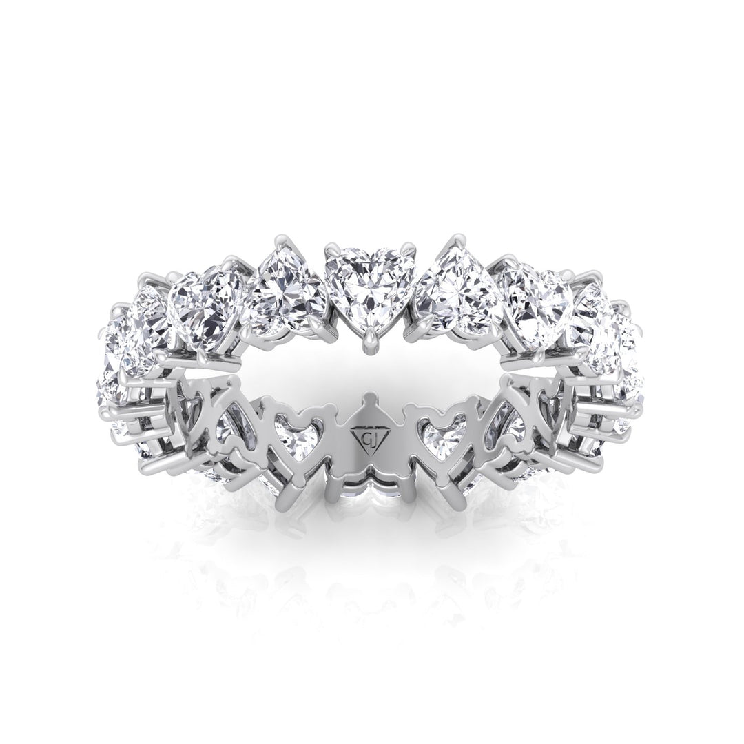 North South Heart Shape Natural Diamond Eternity Band