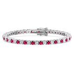 Sophie - Natural Diamond & Ruby Tennis Bracelet - Gem Jewelers Co