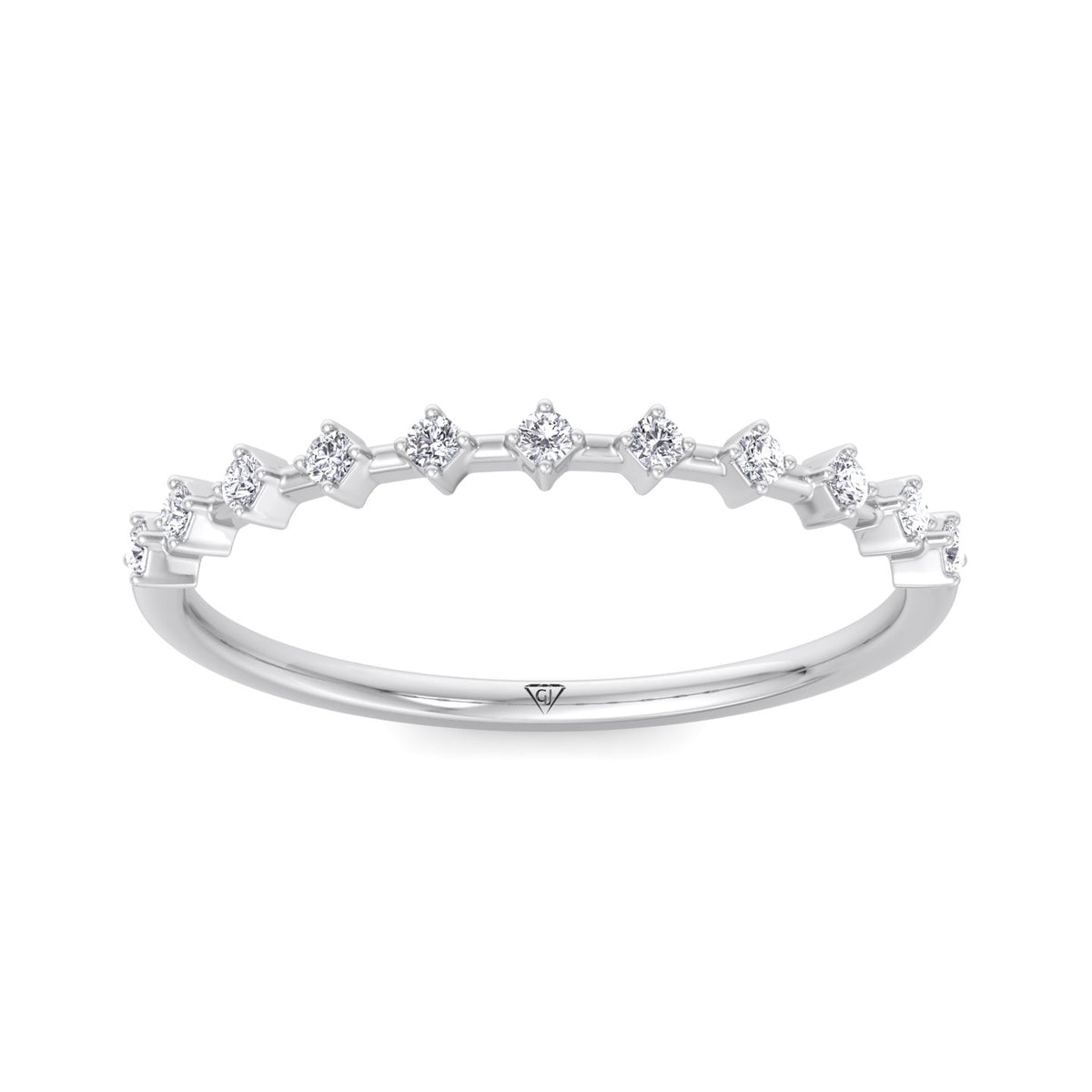 Simona - Multi Stone Round Natural Diamond Dainty Ring - Gem Jewelers Co