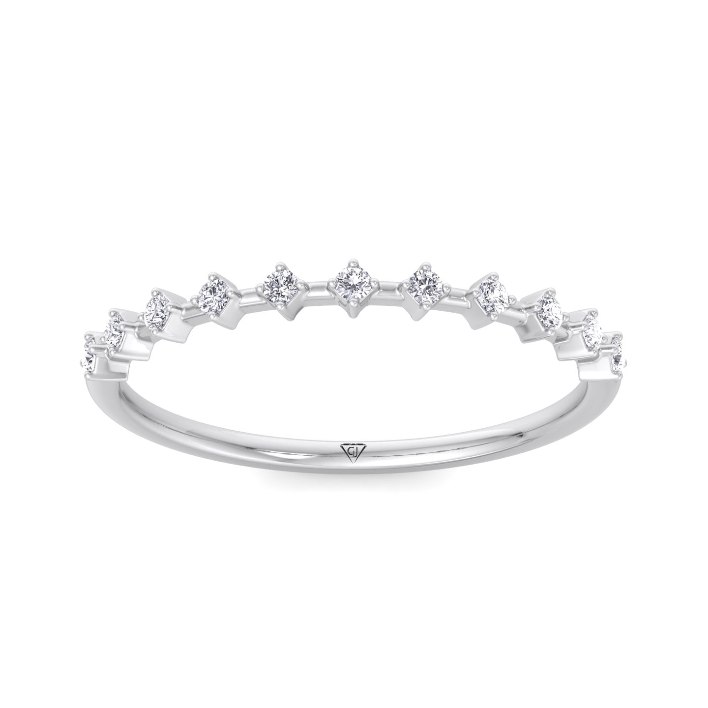 Simona - Multi Stone Round Natural Diamond Dainty Ring - Gem Jewelers Co