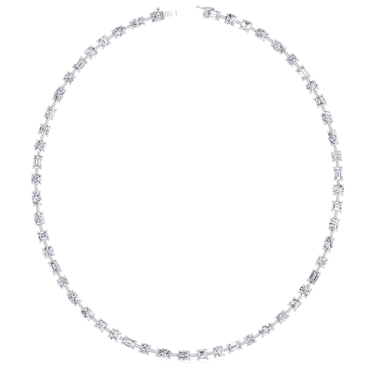 Selani - Multi Shape Diamond Tennis Necklace - Gem Jewelers Co