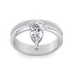 Zelie - Floating Pear Shape Diamond Double Band Engagement Ring - Gem Jewelers Co