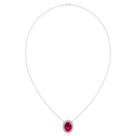 (3.5CT T.W.) Natural Pink Sapphire and Ruby Pendant  White Gold 14K 18K