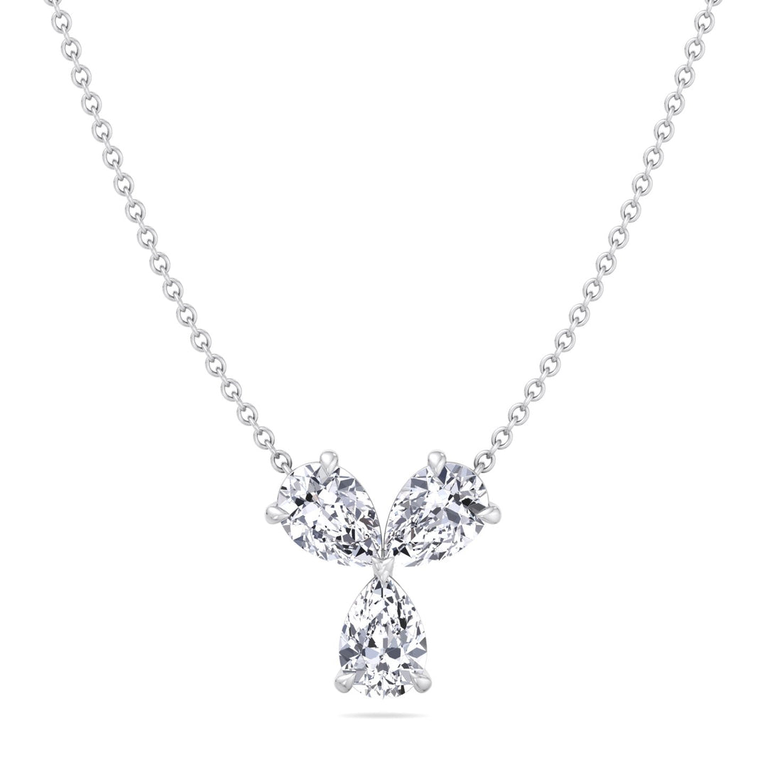 .75CTW Triple Pear Shape Natural Diamond Pendant