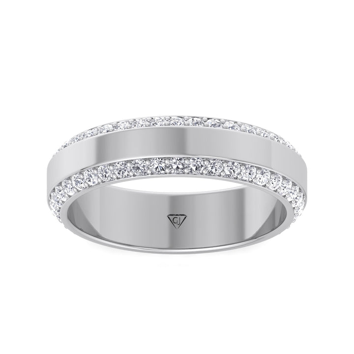 1.50CT Beveled Natural Diamond Wedding Band