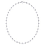 Bezel Set Round Natural Diamond Bar Necklace White Gold 14K 18K