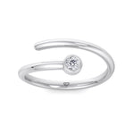 Sylvie - Round Cut Diamond Bezel Stacking Open Ring - Gem Jewelers Co
