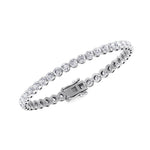 Crown Prong Natural Diamond Tennis Bracelet 14K White Gold