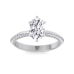 Violeza - Oval Shape Diamond Engagement Ring with Duet Pave Band - Gem Jewelers Co