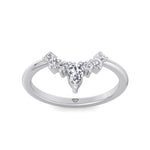 WG Pear Shape Natural Diamond Curved Tiara Engagement Ring 2