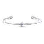 Ciella - Bezel Set Natural Diamond Solitaire Bangle - Gem Jewelers Co